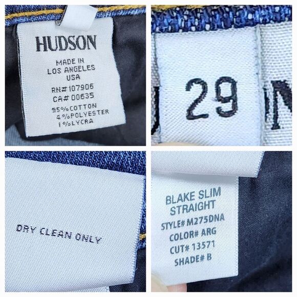 ☔️🔸️Hudson Blue Blake Slim Straight Jeans Size 8 - Picture 10 of 12